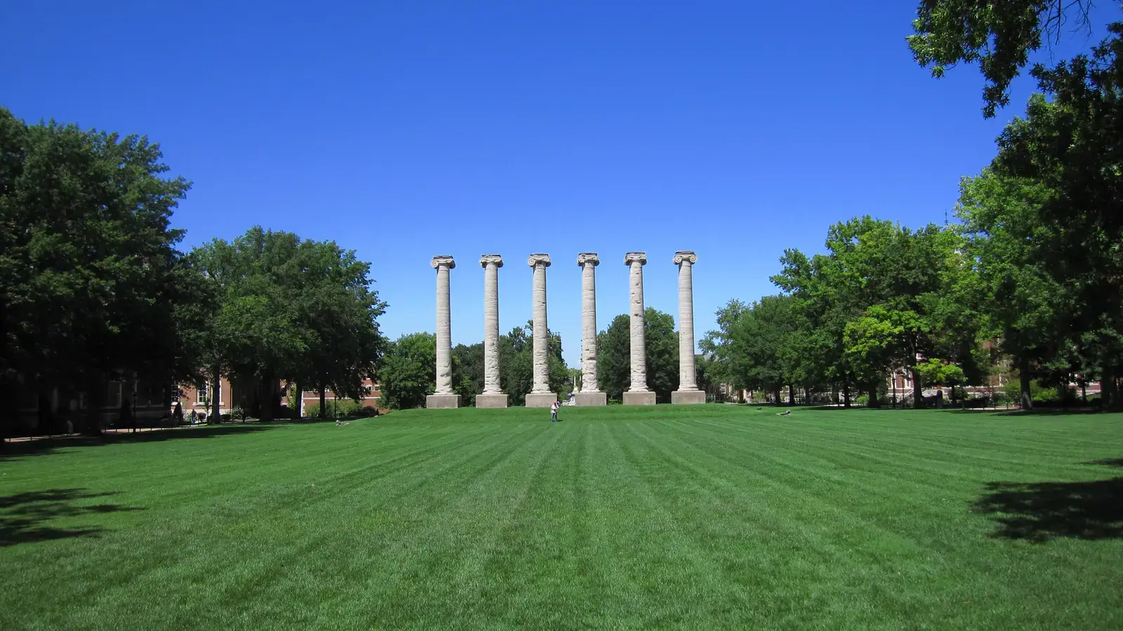 The Columns on Francis Quadrangle at the University of Missouri in Columbia, MO